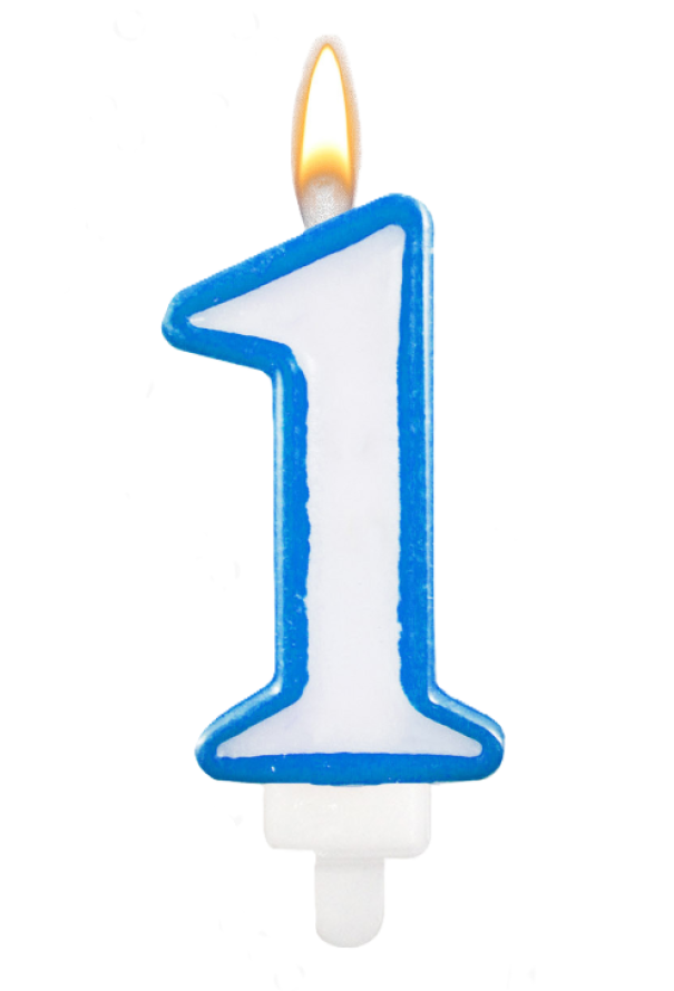 CANDELINA PARTY AZZURRO N.1 8.5CM