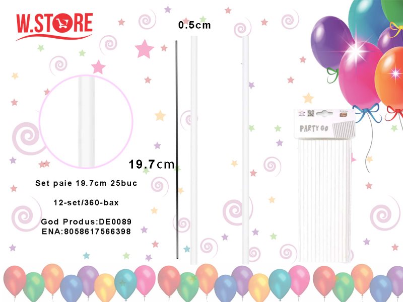 CANNUCCIA UNICOLORE BIANCO 19.7CM 25PZ