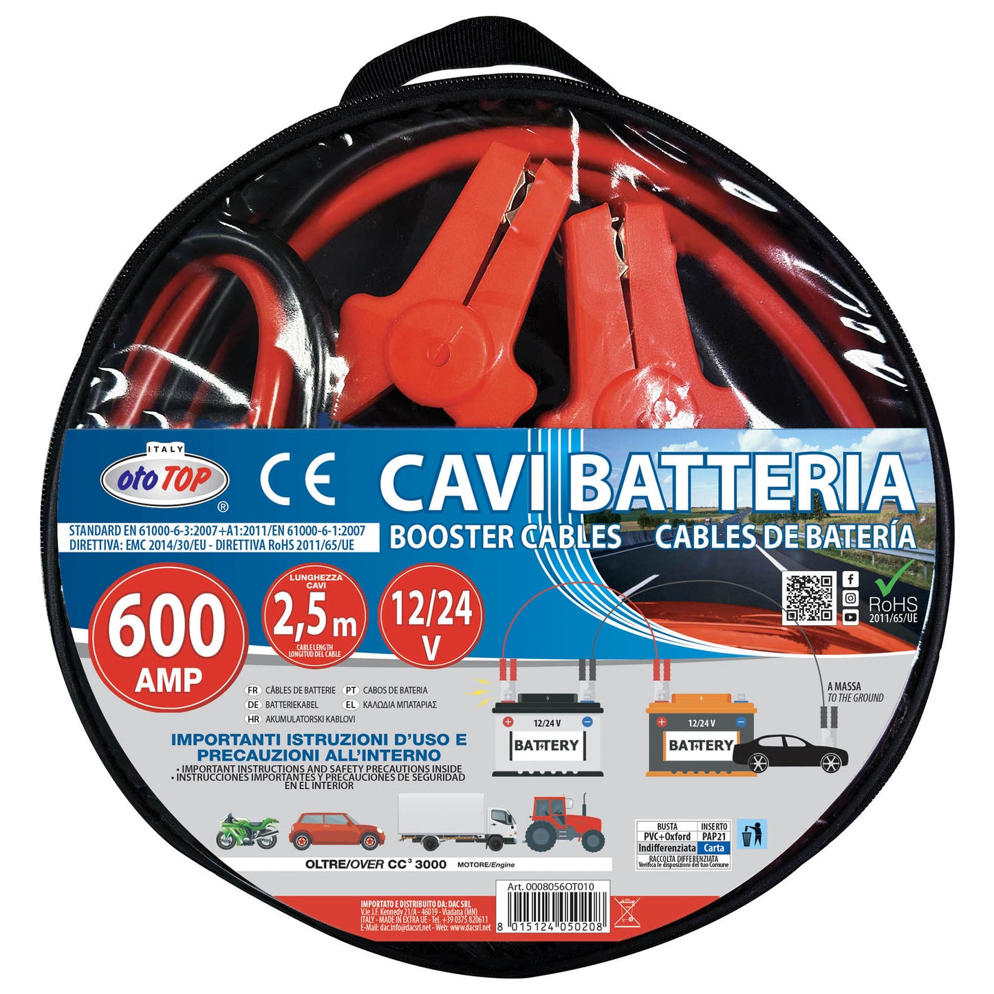 CAVO BATTERIA 600AMP 25MT