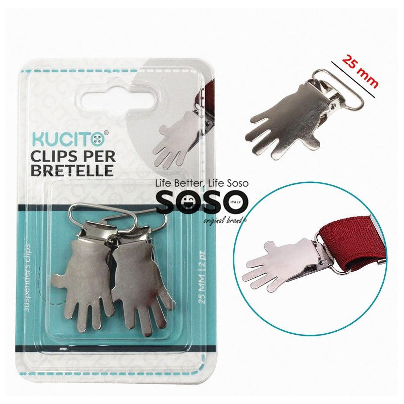 CLIPS PER BRETELLE ARG. 2PCS 25MM