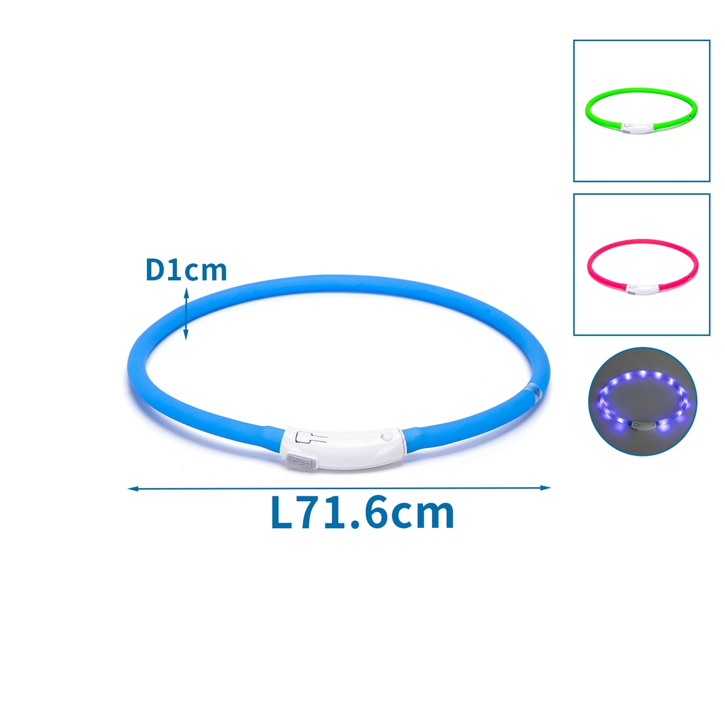COLLARE LUMINOSO DIMMERABILE A TRE VELOCITA IN SILICONE(L71.