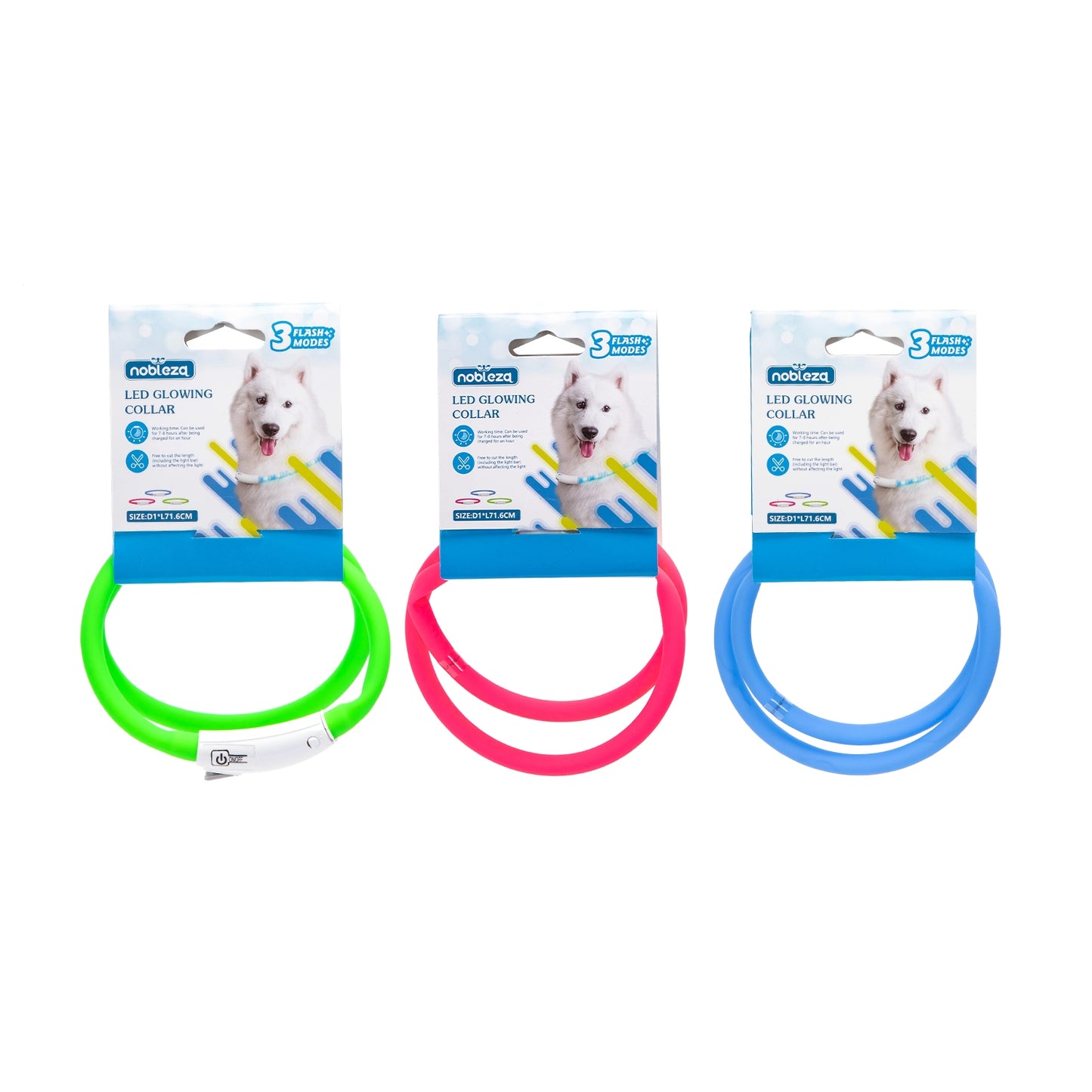 COLLARE LUMINOSO DIMMERABILE A TRE VELOCITA IN SILICONE(L71.