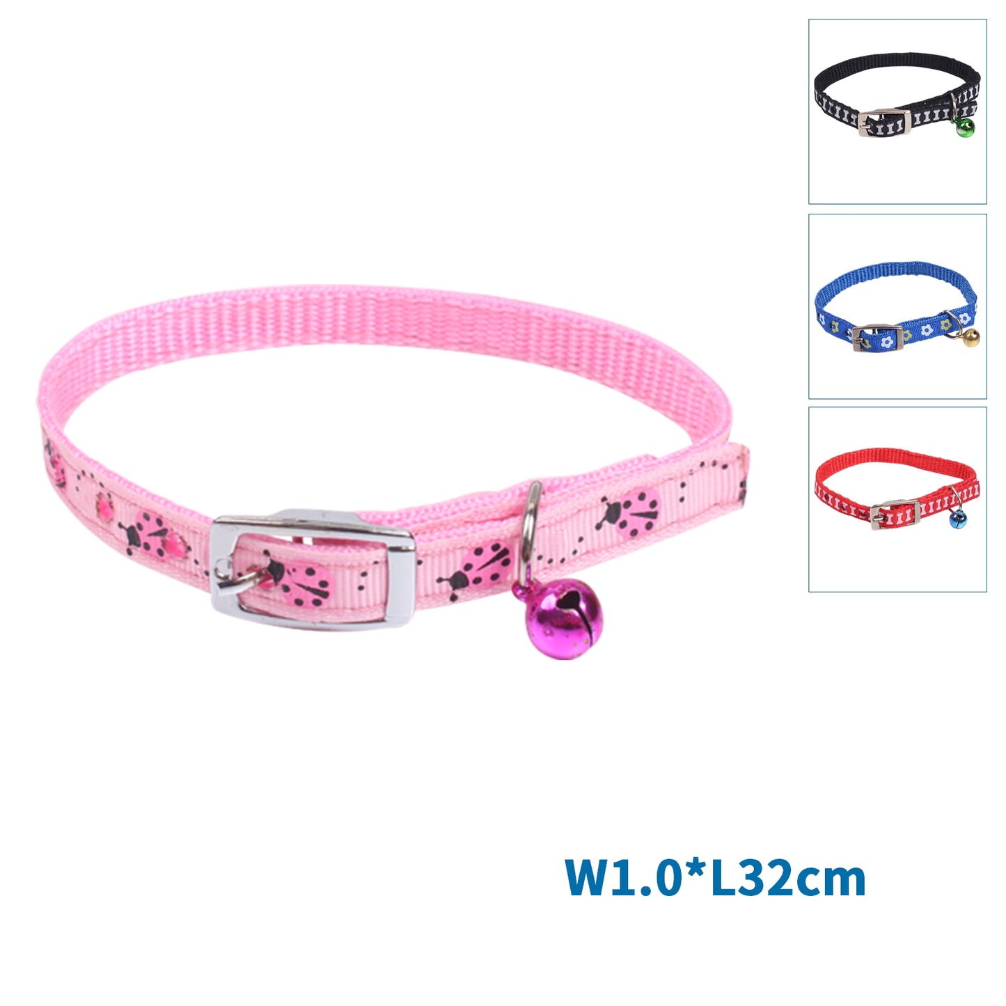 COLLARE PER GATTO CON CAMPANELLINO(W1.0*L21-28CMQUATTRO ASS