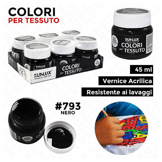 COLORI PER TESSUTO 793 NERO 45ML