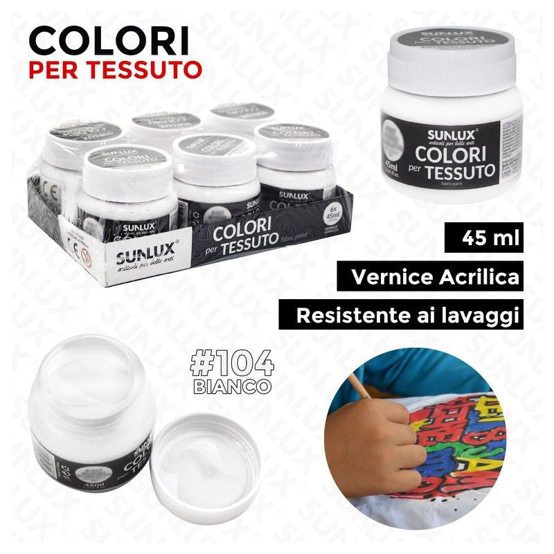 COLORI PER TESSUTO 104 BIANCO 45ML
