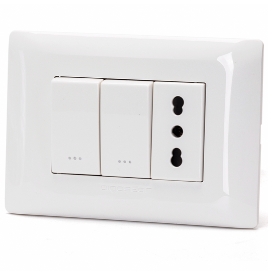 COMBINAZIONE INTERRUTTORE A 2 VIE*2 PRESE P17/11 SERIE ABM