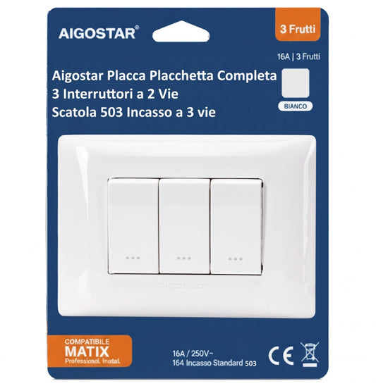 COMBINAZIONE INTERRUTTORE A 2 VIE*3 SERIE ABM