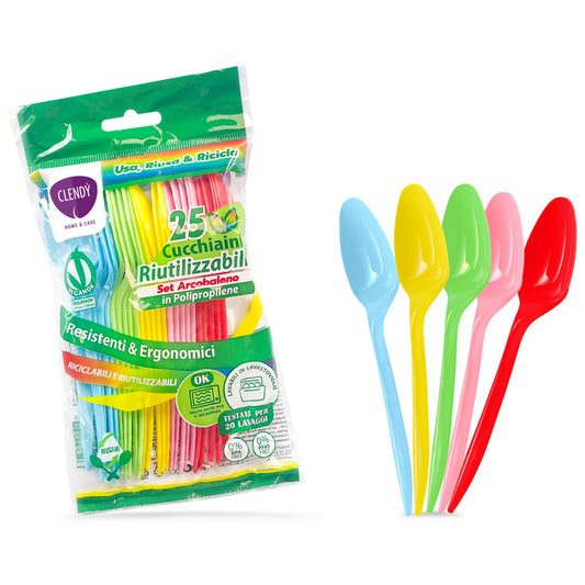 CUCCHIAINI  RIUT. 25 PZ ARCOBALENO