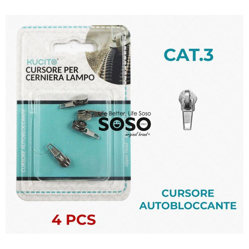 CURSORE CERNIERA LAMPO AUTOBLOC. CAT.3 4PCS