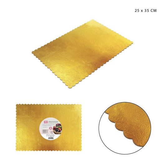 DC CASA BASE SOTTOTORTA DORATO RETT. 25X35CM