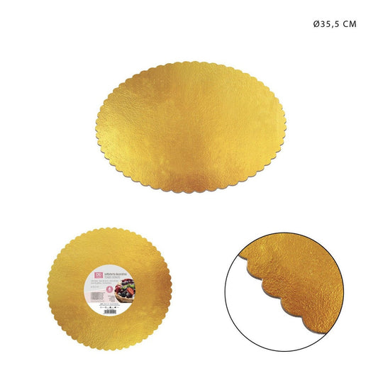 DC CASA BASE SOTTOTORTA DORATO TONDO 35.5CM