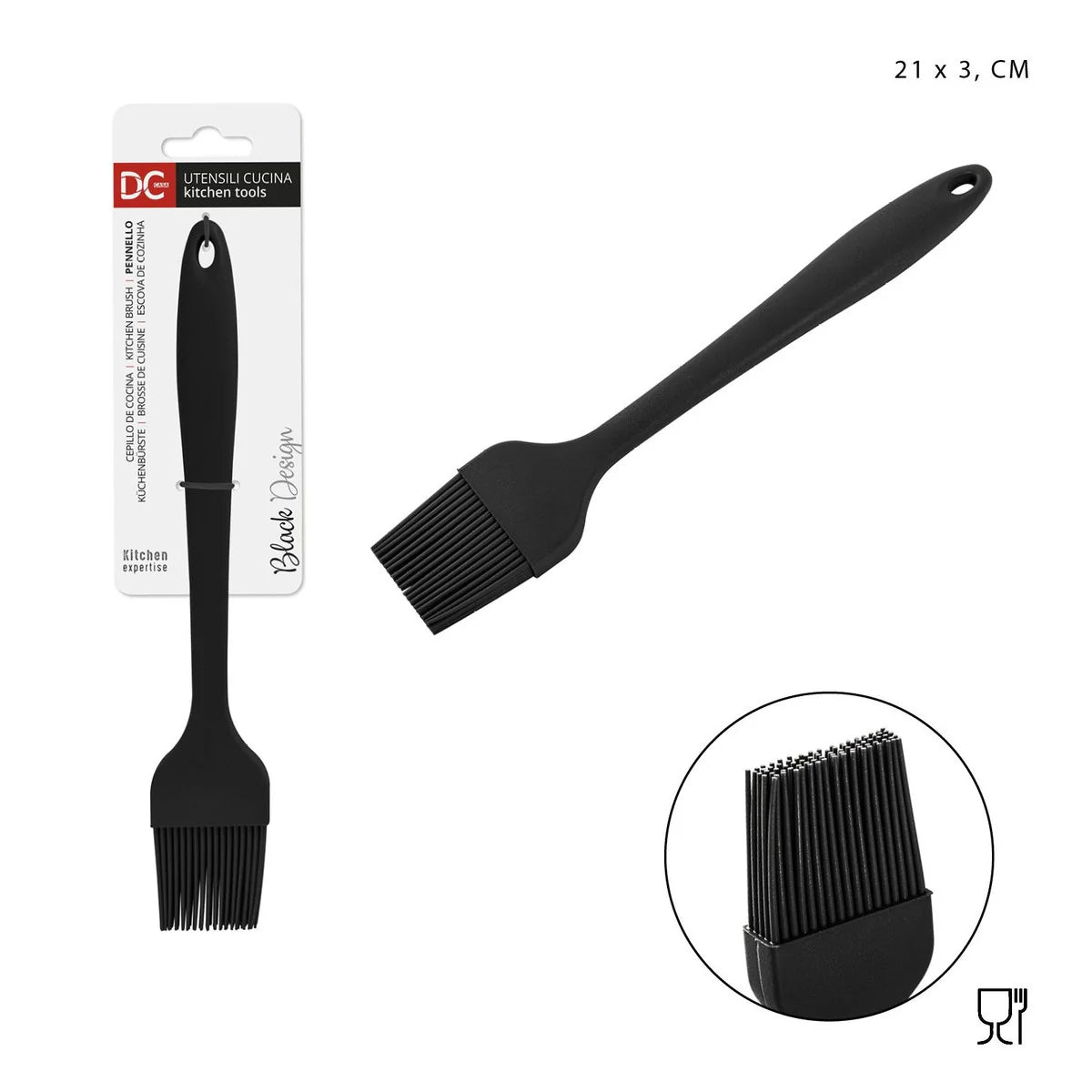 DC CASA L/BLACK PENNELLO SILICONE 21X3.5X1.3CM