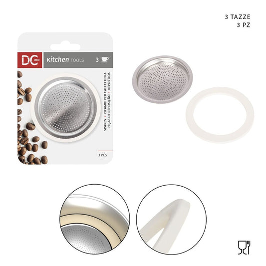 DC CASA GUARNIZIONE 2PZ FILTRO CAFFETTIERA 3TZ