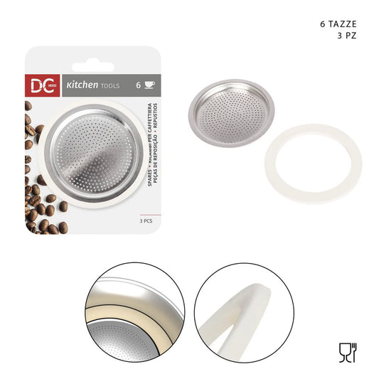 DC CASA GUARNIZIONE 2PZ FILTRO CAFFETTIERA 6TZ