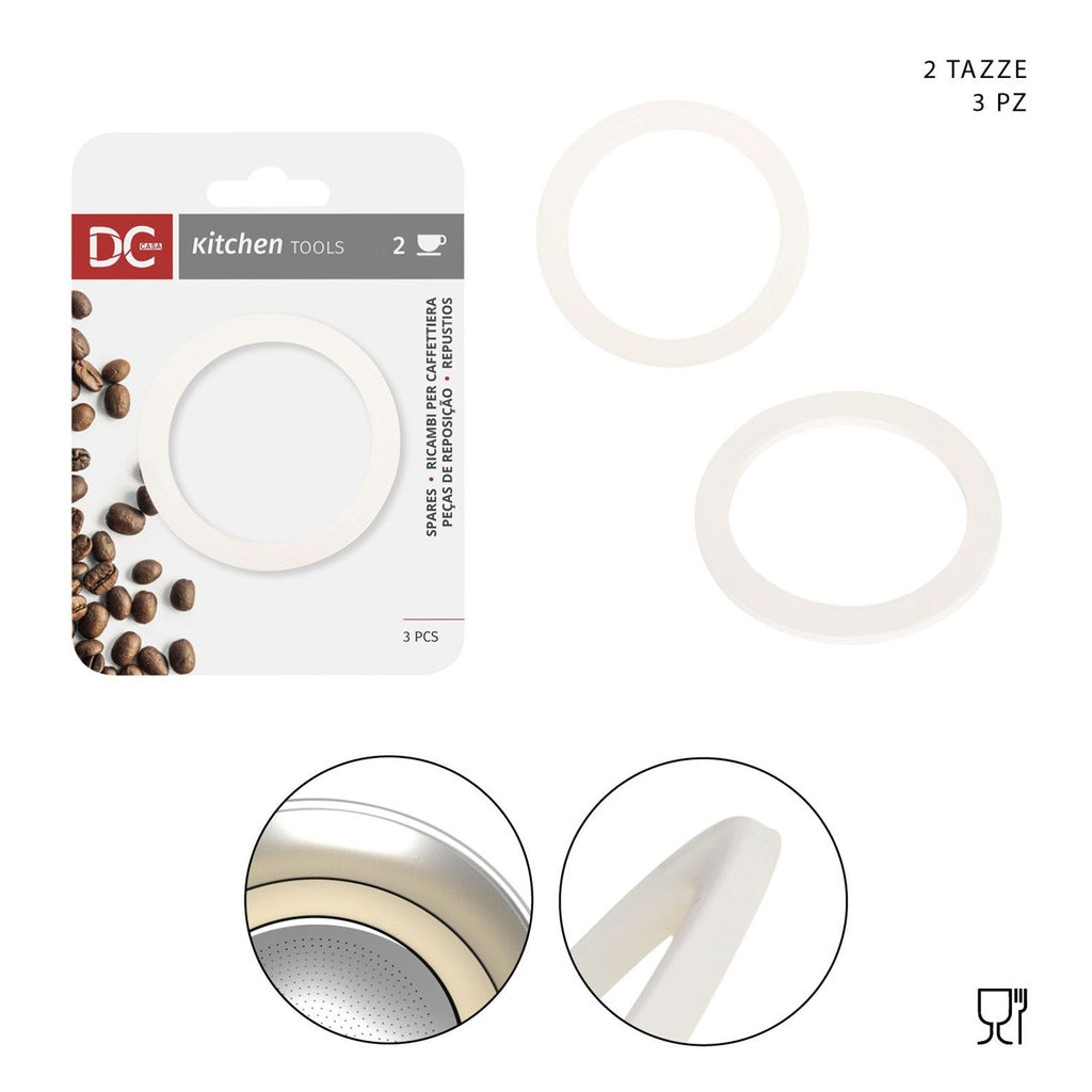 DC CASA GUARNIZIONE CAFFETTIERA SILICONE 2TZ 3PZ