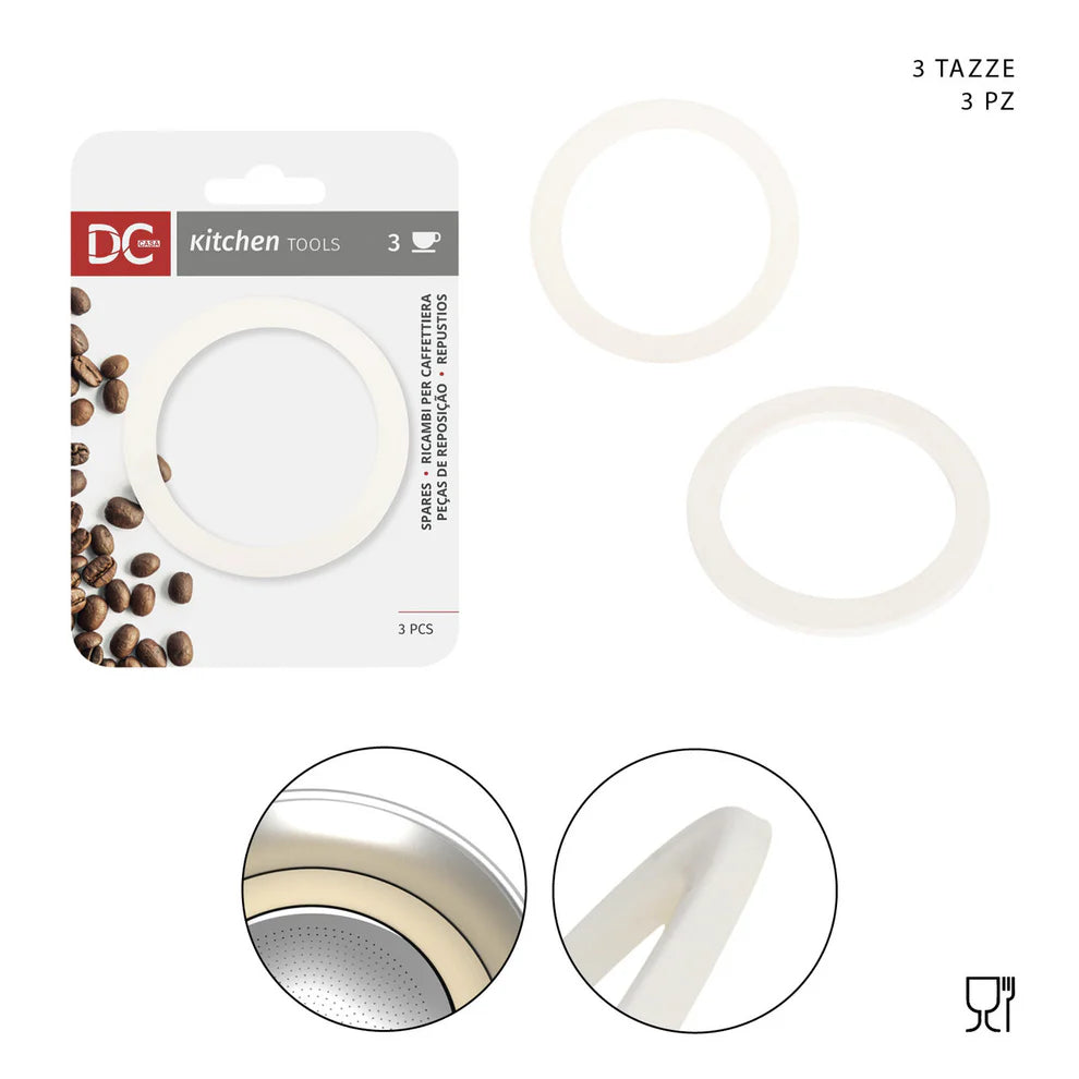 DC CASA GUARNIZIONE CAFFETTIERA SILICONE 3TZ 3PZ
