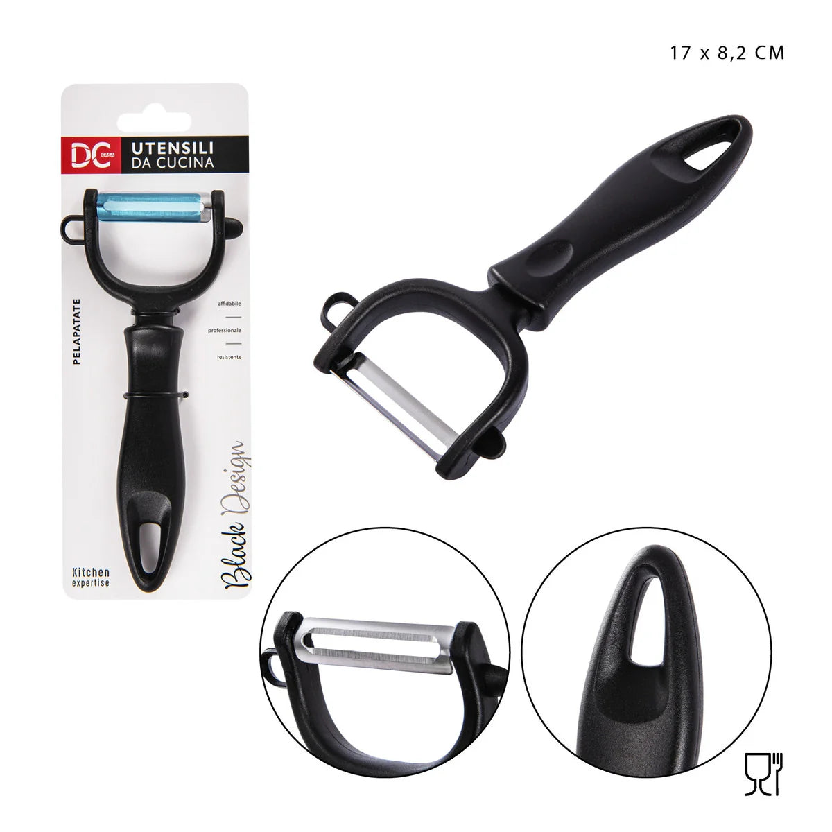 DC CASA L/BLACK PELAPATATE LAMA ACCIAIO 17X8.2CM