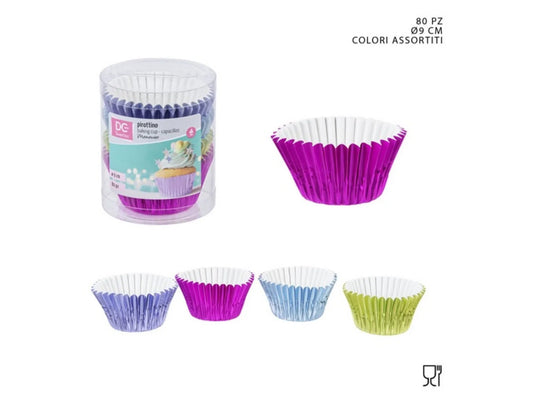 DC CASA PIROTTINO CUPCAKE METALLIZZATO 9CM 80PZ