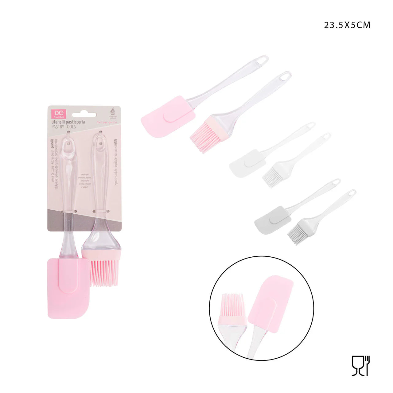 DC CASA SPATOLA 24X5 PENNELLO 22X5 SILICONE 2PZ