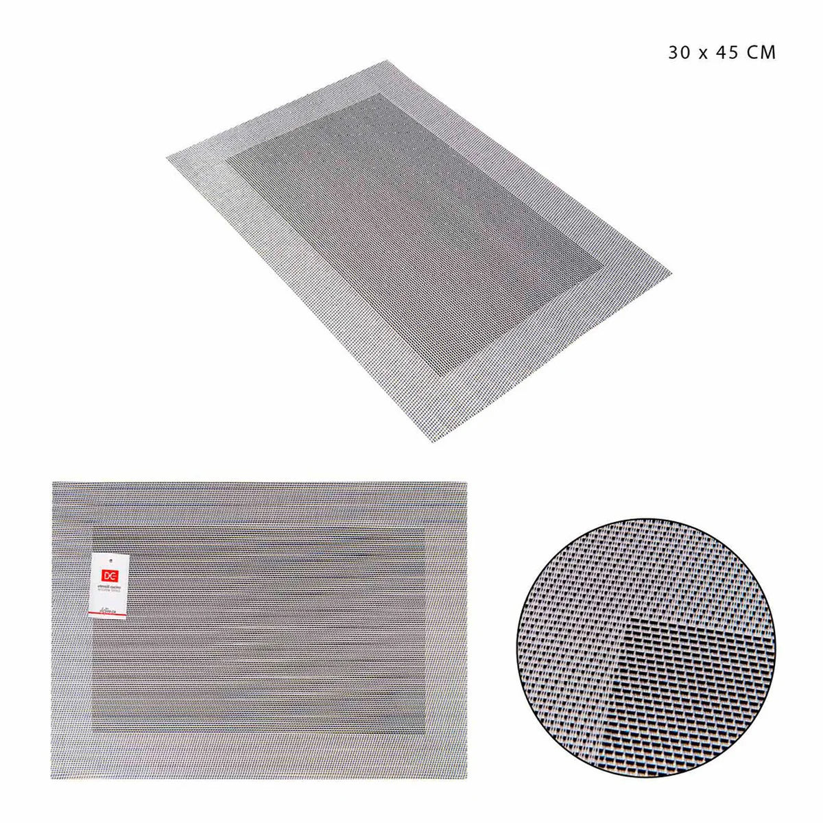 DC CASA TOVAGLIETTA PVC 30X45CM BICOLORE GRIGIO