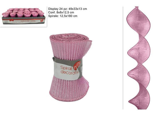DECORAZIONE TESSUTO SPIRALE 12.5X180CM ROSA HJ2018-238-12.5