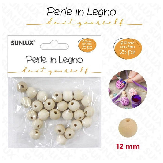 PERLE IN LEGNO DIY 25PCS D. 12MM