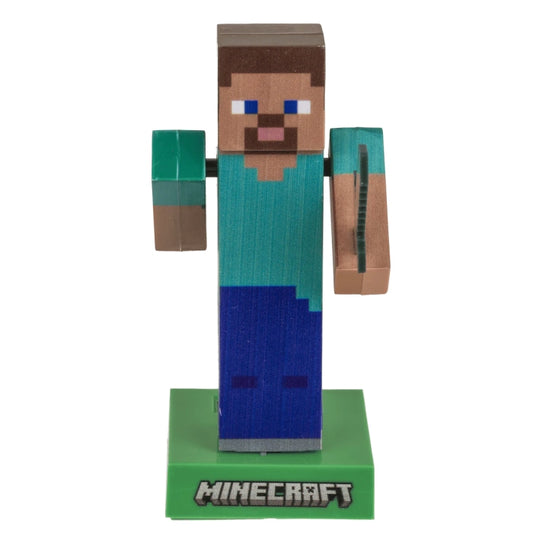FIGURA MOBILE MINECRAFT - STEVE CON CELLA SOLARE SU BASE D