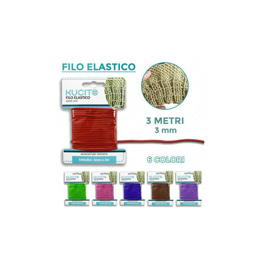FILO ELASTICO COL. ASS. 3MT*0.3CM