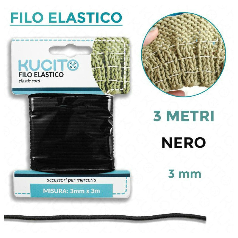 FILO ELASTICO NERO 3MT*0.3CM