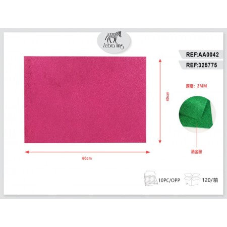 GOMMA CREPLA GLITTER FUCSIA 40*60