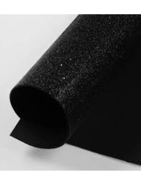 GOMMA CREPLA GLITTER NERO 40*60