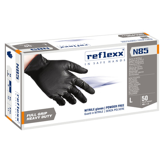 GUANTI NITRILE NERO FULL GRIP L 50 PZ
