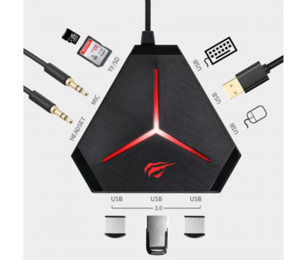 HAVIT HUB USB MULTIPRESA 3XUSB2.0 3XUSB 3.0 TF/SD AUX