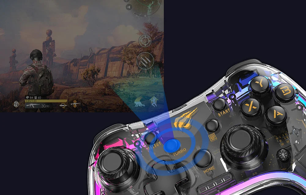 HAVIT JOYSTICK TRASPARENTE BLUETOOTH CON RGB E VIBRAZIONE