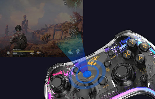 HAVIT JOYSTICK TRASPARENTE BLUETOOTH CON RGB E VIBRAZIONE