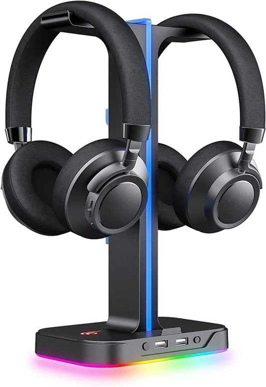 HAVIT SUPPORTO CUFFIE DA GAMING CON 2 USB E 7 REGOLAZIONI LU