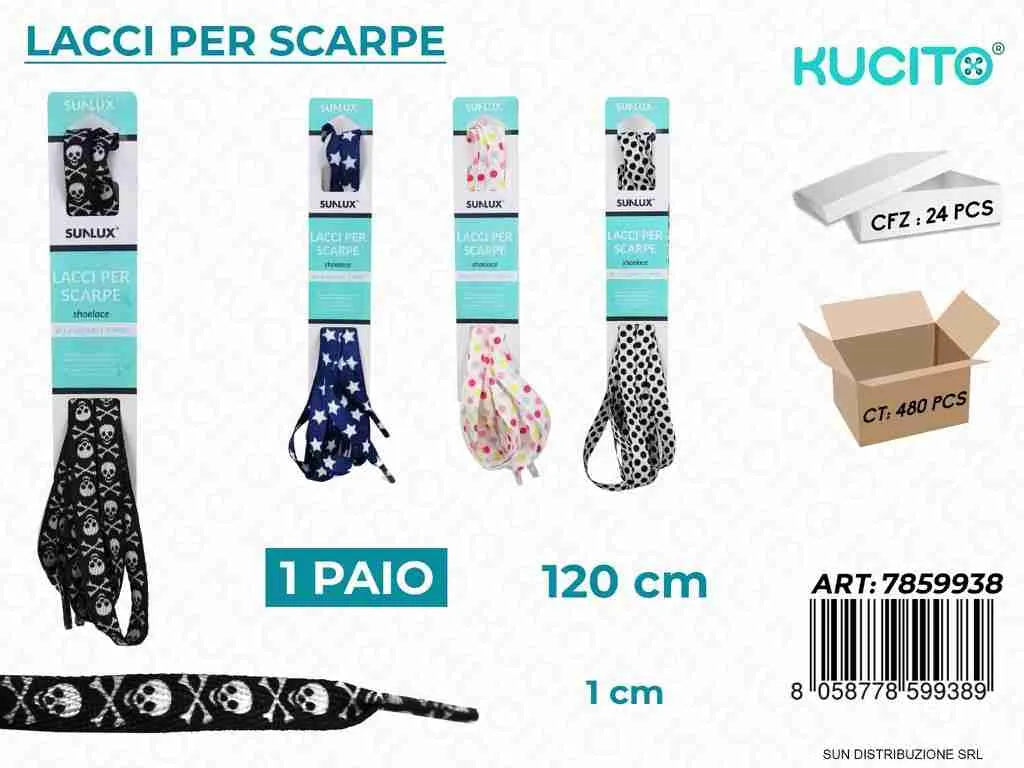 LACCI PER SCARPE PIATTI 1PAIO COL. ASS. 0.6*120CM