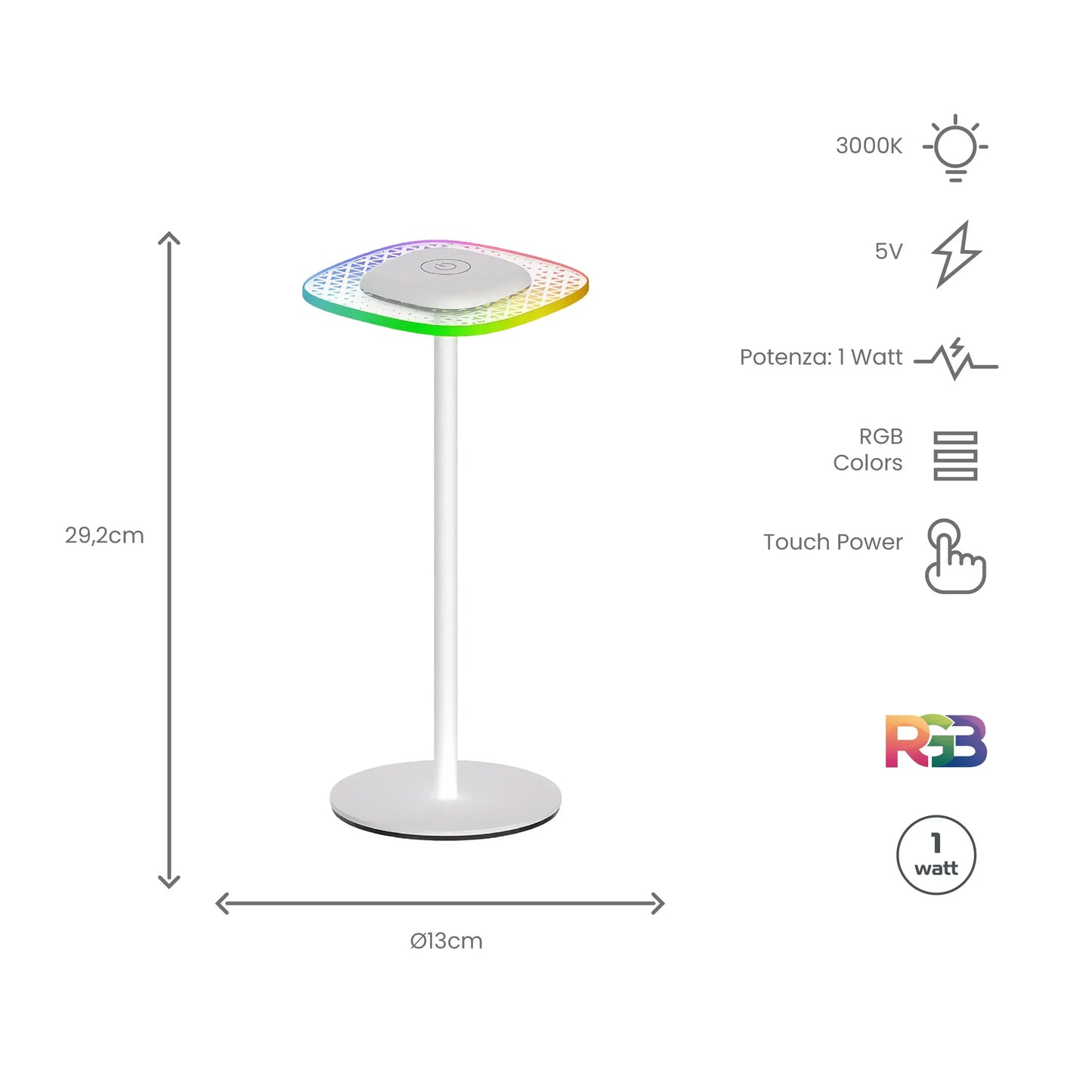 LAMPADA DA TAVOLO RGB RICARICABILE