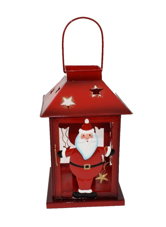 LANTERNA LATTA PORTATEALIGHT BABBO NATALE 21CM 2COL SY68692R