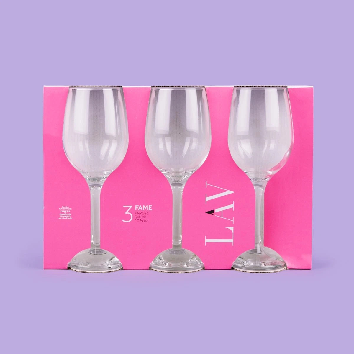 LAV CALICE VINO BIANCO VETRO TRASP. 300CC 3PZ