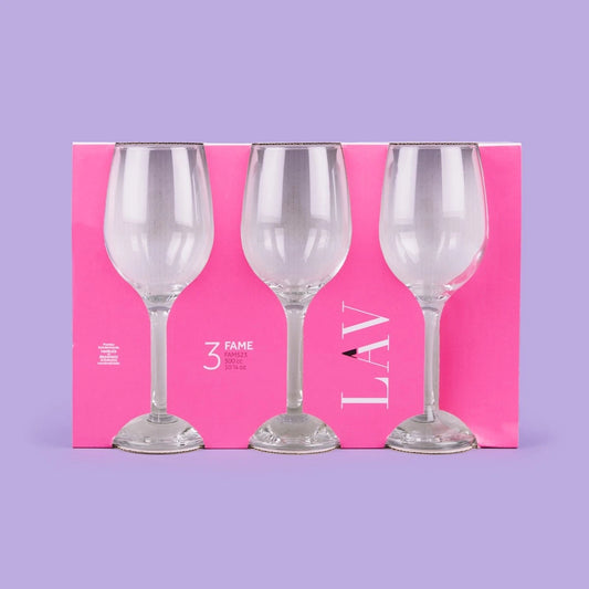 LAV CALICE VINO BIANCO VETRO TRASP. 300CC 3PZ