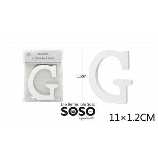 LETTERA G IN LEGNO 11CMX12CM