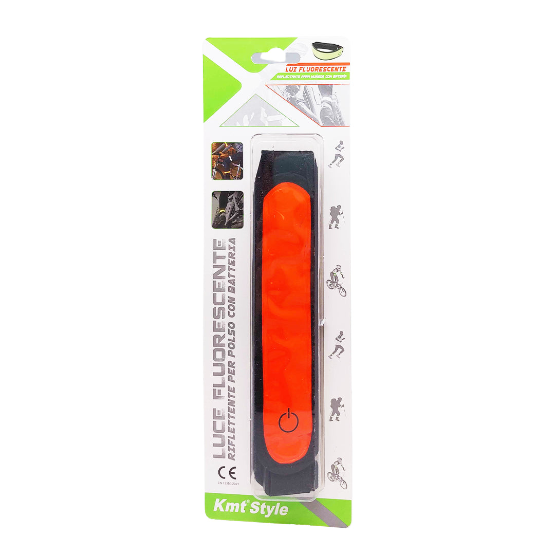 LUCE FLUORESCENTE RIFLETTENTE PER POLSO CON BATTERIA