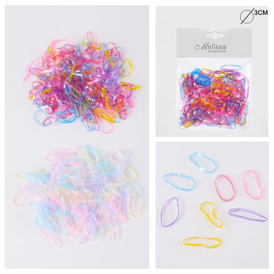 MELISSA ELASTICO CAPELLI 3CM 150PZ TRASPAR.
