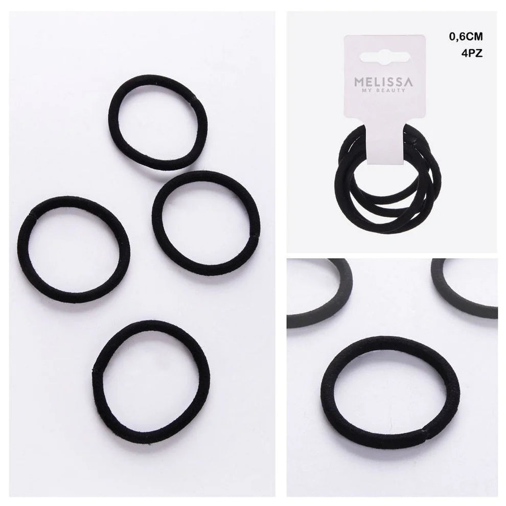 MELISSA ELASTICO CAPELLI NERO 0.6CM 4PZ