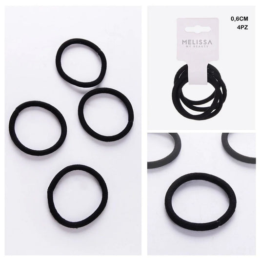 MELISSA ELASTICO CAPELLI NERO 0.6CM 4PZ