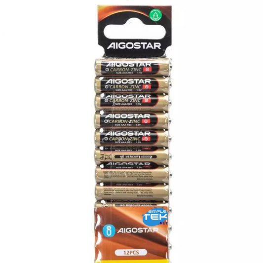 BATTERIA ZINCO-CARBONE AAA R03 1.5V 12PZ