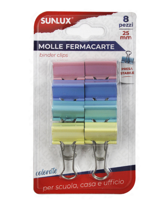 MOLLE FERMACARTE COL. ASS. 8PCS 25MM