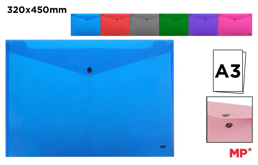 MP BUSTA TRASPARENTE TRASLUCIDO CHIUSURA BOTTONE A