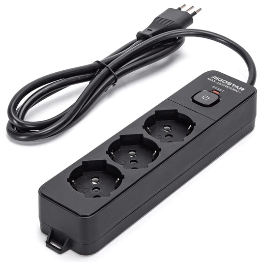 MULTIPRESA A 3 VIE CON INTERRUTTORE 10A  15M  3G1.0MM  NERA